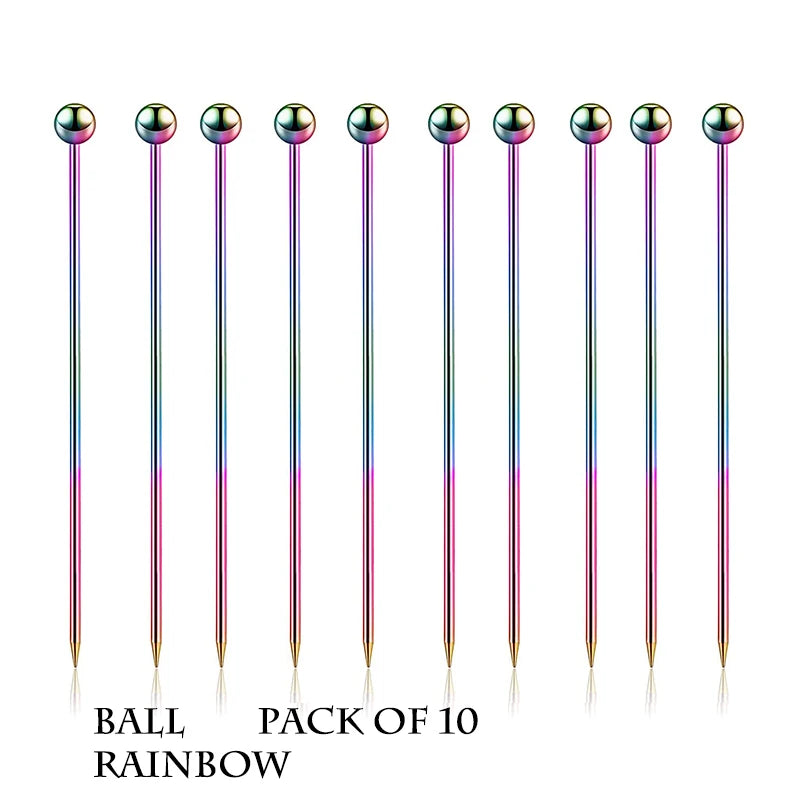 Stainless Steel Cocktail Picks (10-Pack)