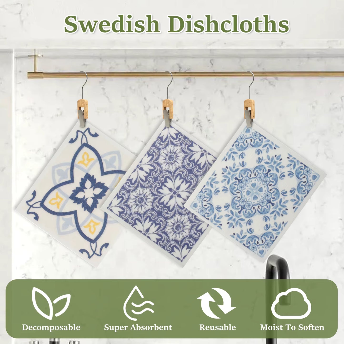 Reusable Swedish Dishcloths — 6 Pack
