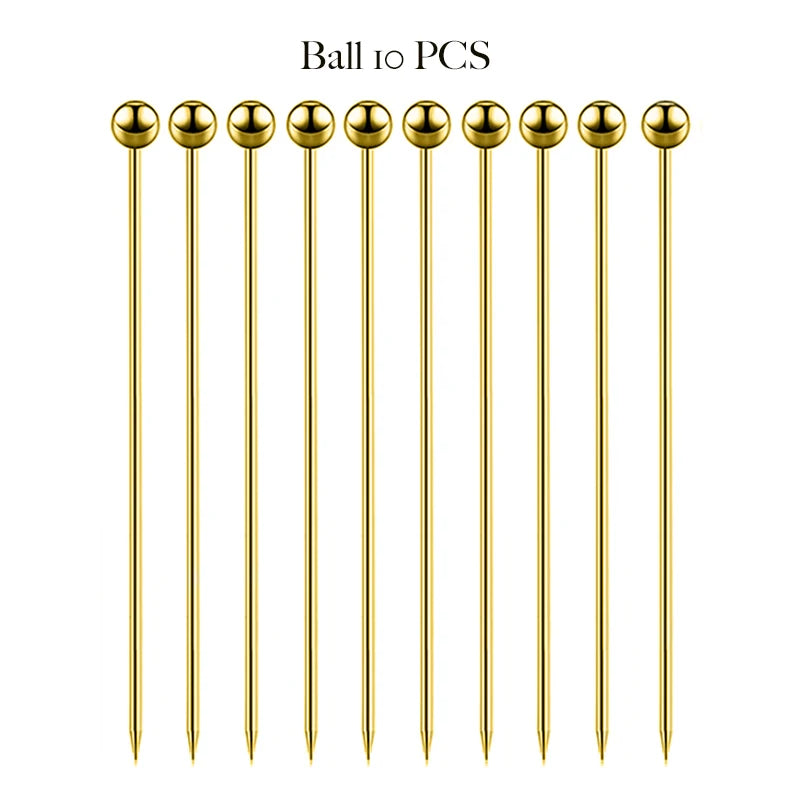Stainless Steel Cocktail Picks (10-Pack)
