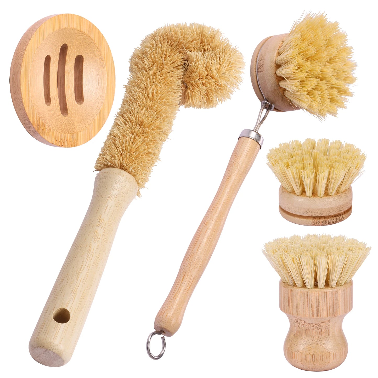 Bamboo Dish Brush Cleaning Set
