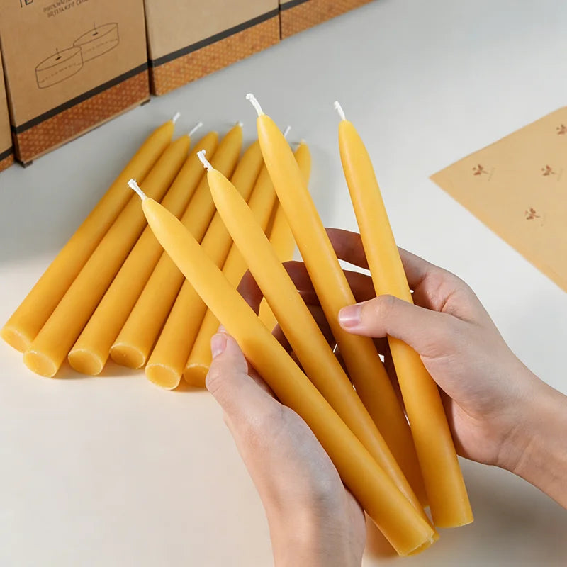 Natural Beeswax Taper Candles