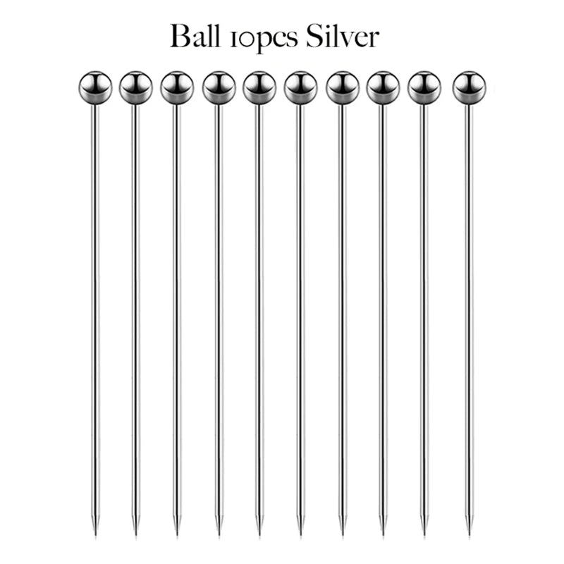 Stainless Steel Cocktail Picks (10-Pack)