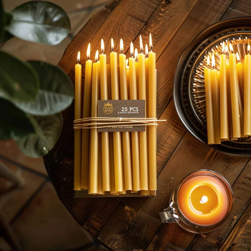 Natural Beeswax Taper Candles