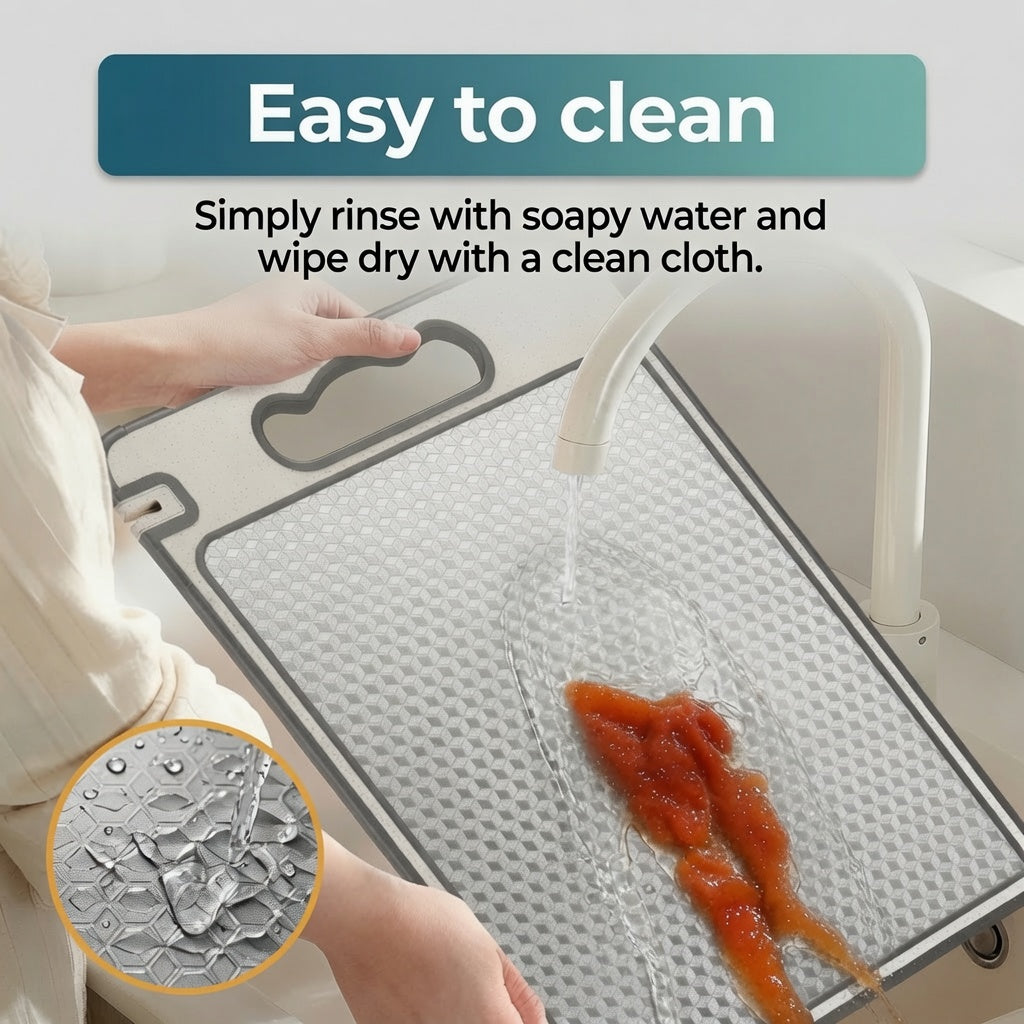 Double-Sided Stainless Steel & Plastic Cutting Board